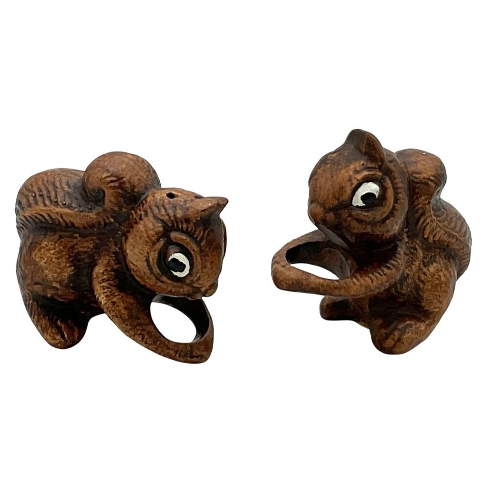 Vintage Treasure Craft Squirrels Salt & Pepper Shakers Brown 2.5" Replacements